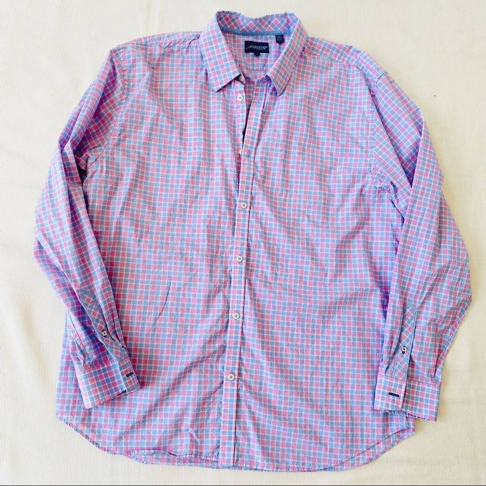 Jeremy Argyle Mens Shirt Button Down Career Casual Plaid Cotton Longsleeve XXL